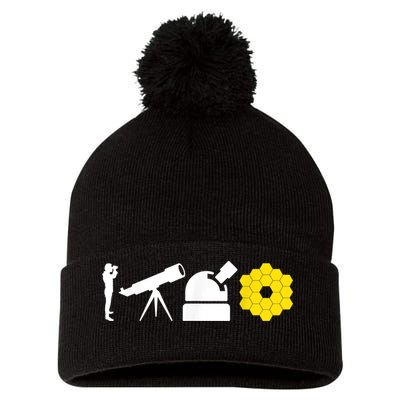 Evolution Of Astronomy Telescopes James Webb Space Telescope Pom Pom 12in Knit Beanie
