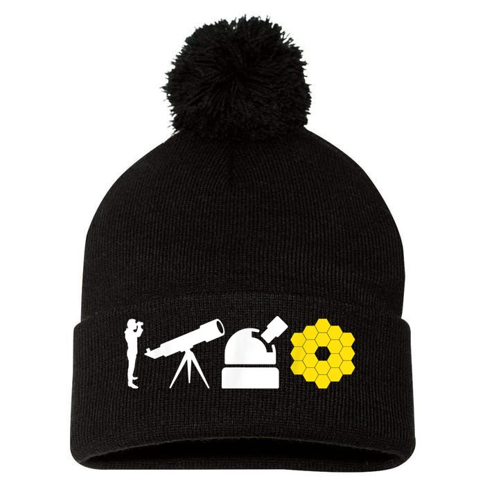 Evolution Of Astronomy Telescopes James Webb Space Telescope Pom Pom 12in Knit Beanie
