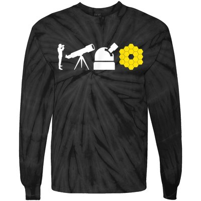 Evolution Of Astronomy Telescopes James Webb Space Telescope Tie-Dye Long Sleeve Shirt