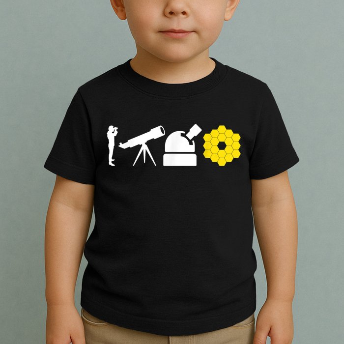 Evolution Of Astronomy Telescopes James Webb Space Telescope Toddler T-Shirt