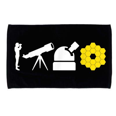 Evolution Of Astronomy Telescopes James Webb Space Telescope Microfiber Hand Towel