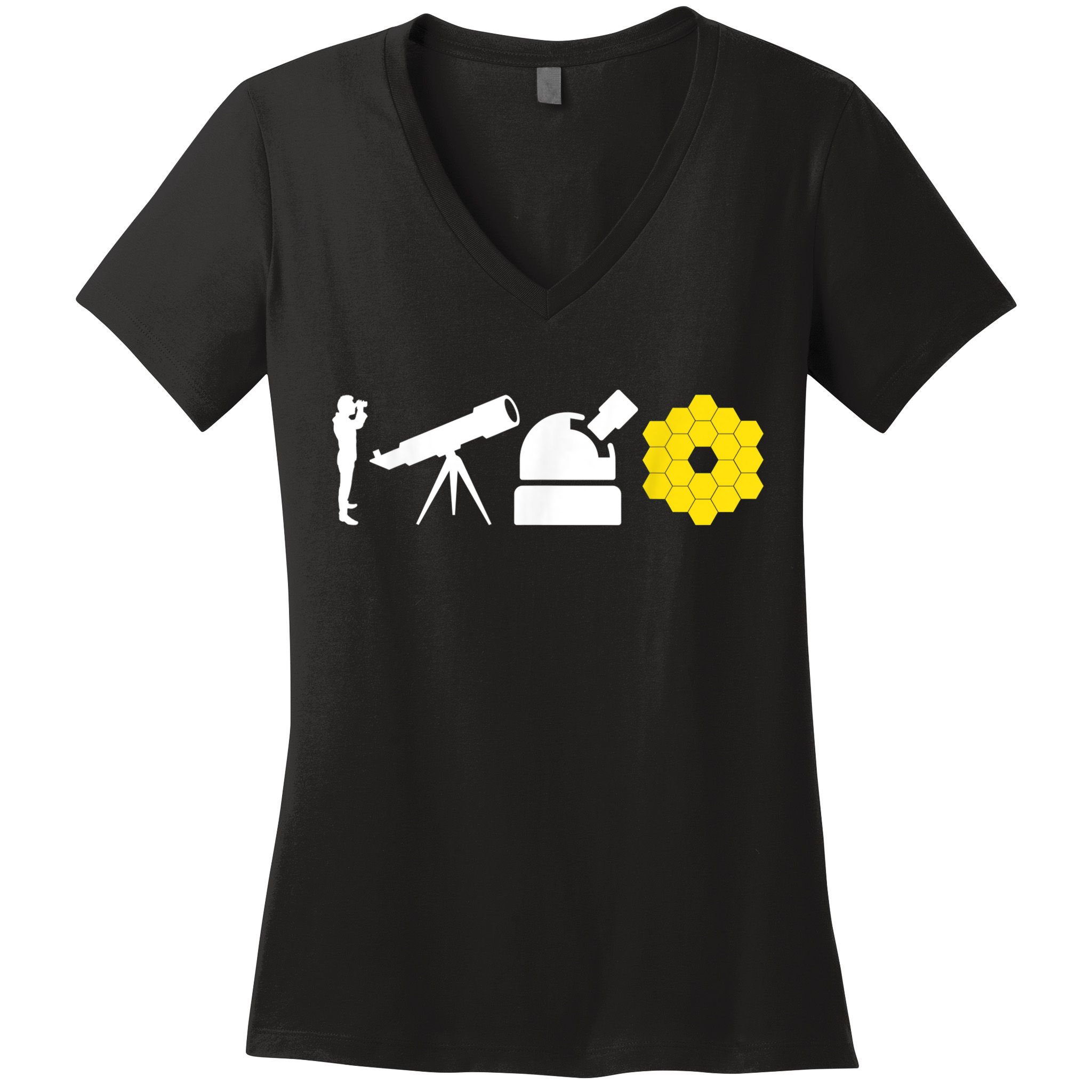 Evolution Of Astronomy Telescopes James Webb Space Telescope Women's V-Neck T-Shirt
