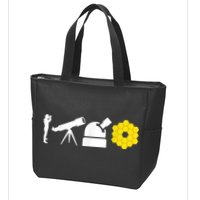 Evolution Of Astronomy Telescopes James Webb Space Telescope Zip Tote Bag