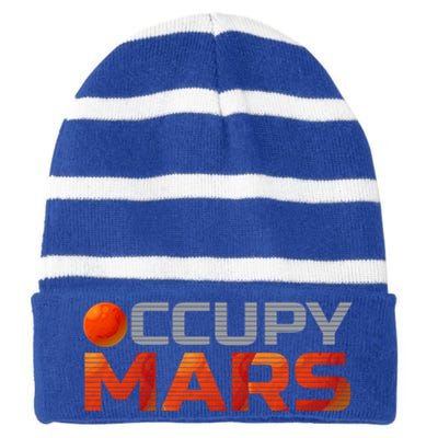 Explorer Occupygiftmars Astronomy Great Gift Striped Beanie with Solid Band