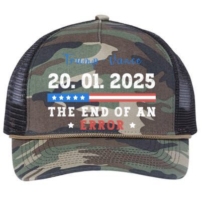 End Of An Error January 20 2025 Inauguration Day Trump Retro Rope Trucker Hat Cap