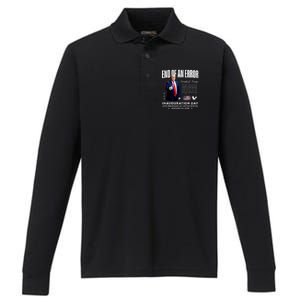 End Of An Error Trump Inauguration Day Memorabilia Performance Long Sleeve Polo