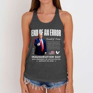 End Of An Error Trump Inauguration Day Memorabilia Women's Knotted Racerback Tank