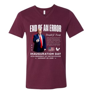 End Of An Error Trump Inauguration Day Memorabilia V-Neck T-Shirt