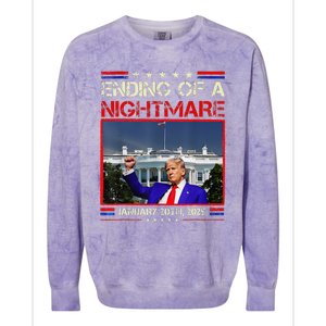 Ending Of A Nightmare January 20th 2025 Donald Trump Colorblast Crewneck Sweatshirt