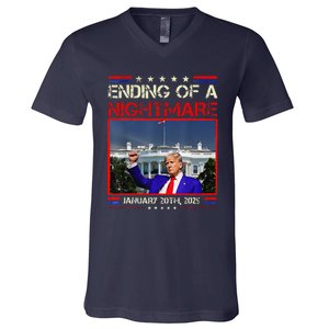 Ending Of A Nightmare January 20th 2025 Donald Trump V-Neck T-Shirt