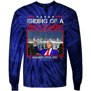 Ending Of A Nightmare January 20th 2025 Donald Trump Tie-Dye Long Sleeve Shirt