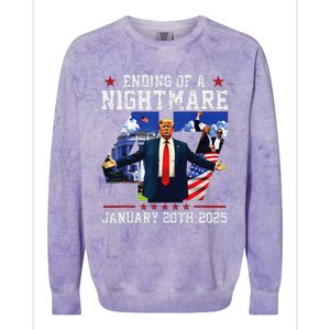 Ending Of A Nightmare January 20th 2025 47th President Trump Gift Colorblast Crewneck Sweatshirt