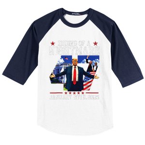 Ending Of A Nightmare January 20th 2025 47th President Trump Gift Baseball Sleeve Shirt