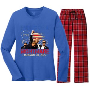 Ending Of A Nightmare January 20th 2025 Inauguration Day Women's Long Sleeve Flannel Pajama Set 