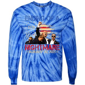 Ending Of A Nightmare January 20th 2025 Inauguration Day Tie-Dye Long Sleeve Shirt