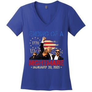 Ending Of A Nightmare January 20th 2025 Inauguration Day Women's V-Neck T-Shirt