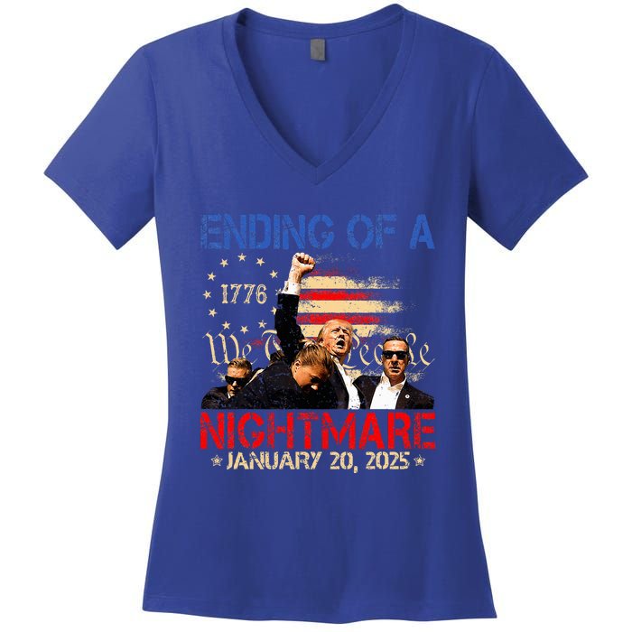 Ending Of A Nightmare January 20th 2025 Inauguration Day Women's V-Neck T-Shirt