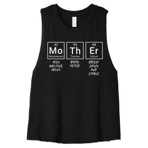 Elements Of A Mother | Mom Funny Mothersday Gift | Womens Women's Racerback Cropped Tank