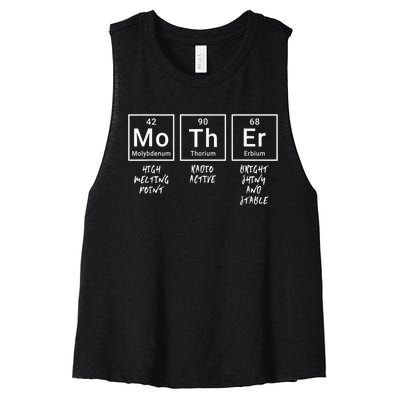 Elements Of A Mother | Mom Funny Mothersday Gift | Womens Women's Racerback Cropped Tank