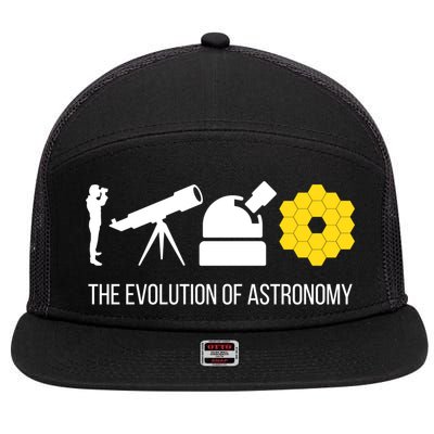 Evolution Of Astronomy Telescope James Webb Space Telescope Gift 7 Panel Mesh Trucker Snapback Hat