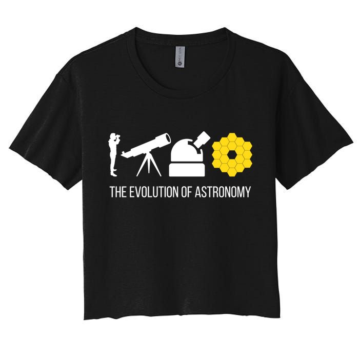 Evolution Of Astronomy Telescope James Webb Space Telescope Gift Women's Crop Top Tee