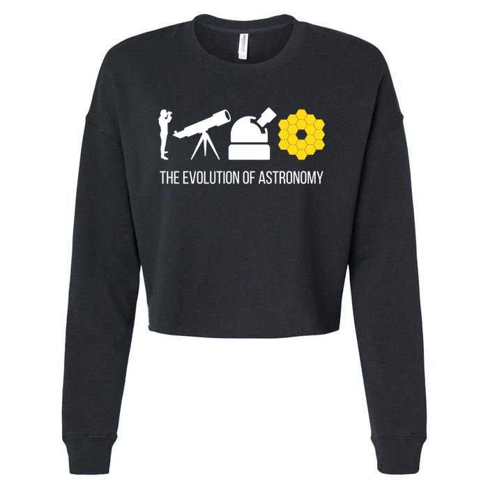 Evolution Of Astronomy Telescope James Webb Space Telescope Gift Cropped Pullover Crew