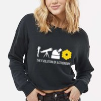 Evolution Of Astronomy Telescope James Webb Space Telescope Gift Cropped Pullover Crew