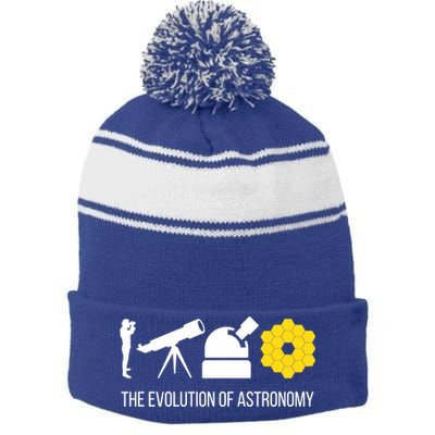 Evolution Of Astronomy Telescope James Webb Space Telescope Gift Stripe Pom Pom Beanie