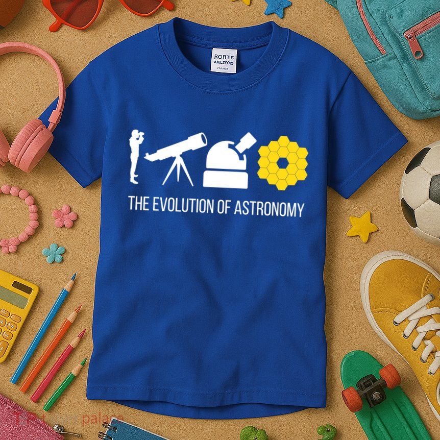 Evolution Of Astronomy Telescope James Webb Space Telescope Gift Kids T-Shirt