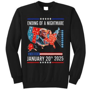 Ending Of A Nightmare January 20th 2025Donald Trump Usa Map Sweatshirt