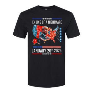 Ending Of A Nightmare January 20th 2025Donald Trump Usa Map Softstyle CVC T-Shirt