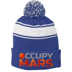 Explorer Occupygiftmars Astronomy Gift Stripe Pom Pom Beanie