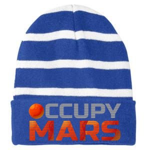 Explorer Occupygiftmars Astronomy Gift Striped Beanie with Solid Band