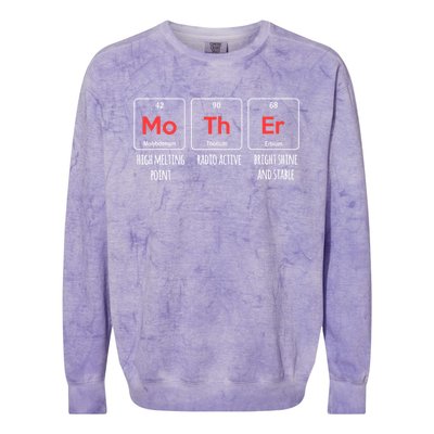 Elements Of A Mother Periodic Table MotherS Day Funny Colorblast Crewneck Sweatshirt