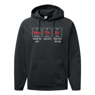 Elements Of A Mother Periodic Table MotherS Day Funny Performance Fleece Hoodie