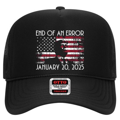 End Of An Error Funny Trump Inauguration 2025 American Flag Trucker Hat