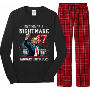 Ending Of A Nightmare January 20th 2025 Flag Usa Trump 45 47 Long Sleeve Pajama Set