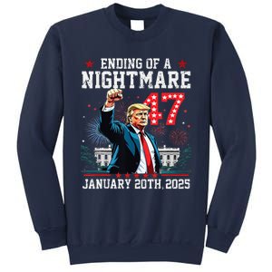 Ending Of A Nightmare January 20th 2025 Flag Usa Trump 45 47 Sweatshirt