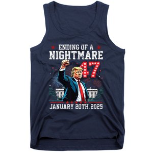 Ending Of A Nightmare January 20th 2025 Flag Usa Trump 45 47 Tank Top