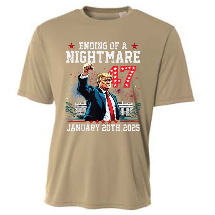 Ending Of A Nightmare January 20th 2025 Flag Usa Trump 45 47 Cooling Performance Crew T-Shirt