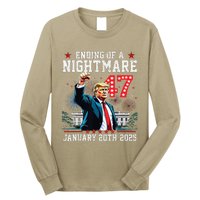 Ending Of A Nightmare January 20th 2025 Flag Usa Trump 45 47 Long Sleeve Shirt