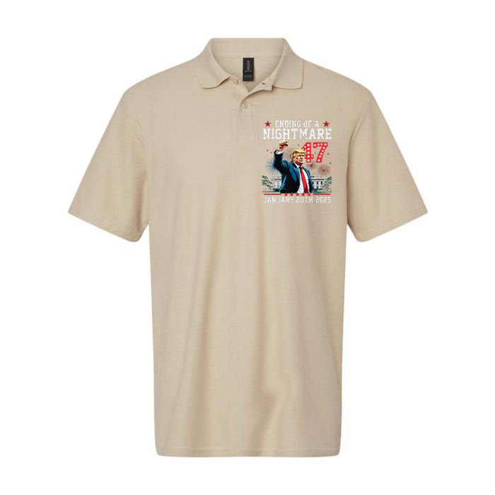 Ending Of A Nightmare January 20th 2025 Flag Usa Trump 45 47 Softstyle Adult Sport Polo