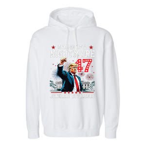 Ending Of A Nightmare January 20th 2025 Flag Usa Trump 45 47 Garment-Dyed Fleece Hoodie