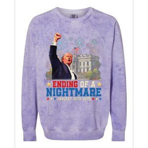 Ending Of A Nightmare January 20th Trump Inauguration Day Colorblast Crewneck Sweatshirt