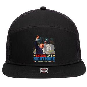 Ending Of A Nightmare January 20th Trump Inauguration Day 7 Panel Mesh Trucker Snapback Hat