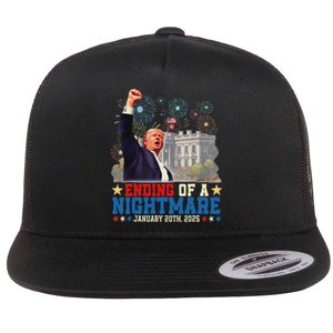 Ending Of A Nightmare January 20th Trump Inauguration Day Flat Bill Trucker Hat