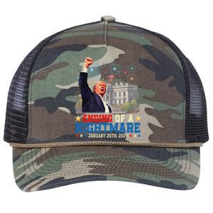 Ending Of A Nightmare January 20th Trump Inauguration Day Retro Rope Trucker Hat Cap