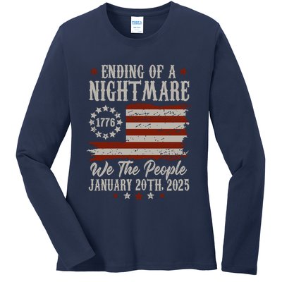 Ending Of A Nightmare Trump 2025 Inauguration We The People Ladies Long Sleeve Shirt