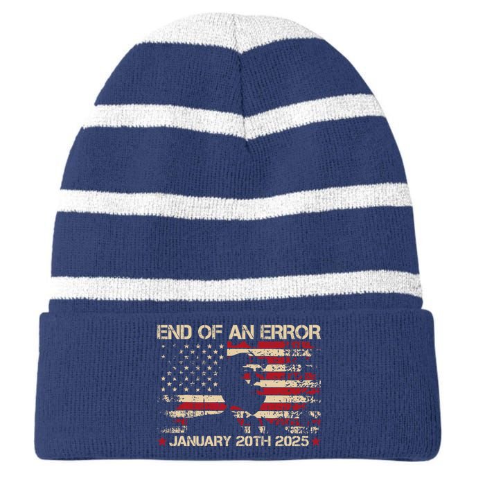 End Of An Error January 20th 2025 Trump Inauguration Day Striped Beanie with Solid Band