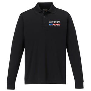 Ending Of A Nightmare January 20th 2025 Flag Usa Trump 45 47 Performance Long Sleeve Polo